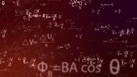 Mathematical formulas and drawings flying in seamless loop. Stock Footage 241598796