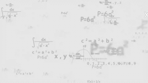 Mathematical formulas and drawings flying in seamless black and white loop Stock Footage 241599308