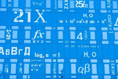 Mathematical formulas on the facade of the building 写真素材