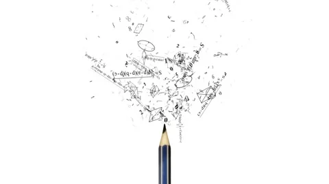 Mathematical formulas flying from pencil. The numbers, mathematical formula Video stock 58167978