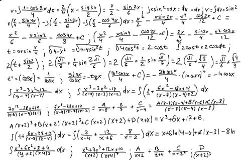 Mathematical formulas. Handwritten on a white background. Stock Illustration