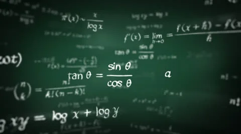 Mathematical formulas. Loopable. 360. Green Stock-Footage 22983285