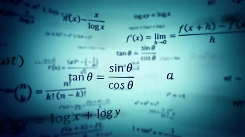 Mathematical formulas. Loopable. 360. Green-Blue. 스톡 동영상 23206765