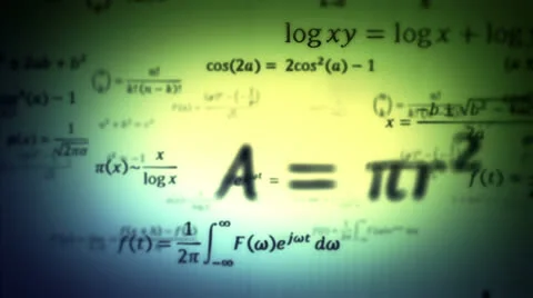 Mathematical formulas. Loopable. Dolly in. Green-Blue 스톡 동영상 22982039
