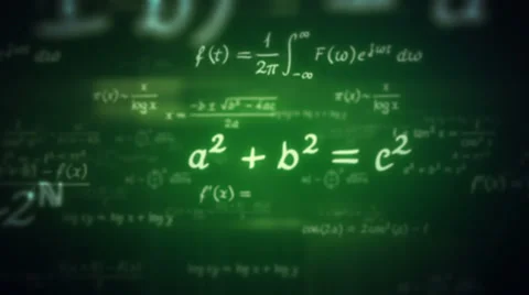 Mathematical formulas. Loopable. Dolly in. Green. Stock Footage 23953417