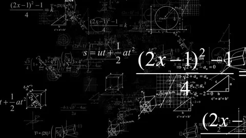 Mathematical formulas. Maths. Scientific and educational concept. Science. Stock Footage 229809229