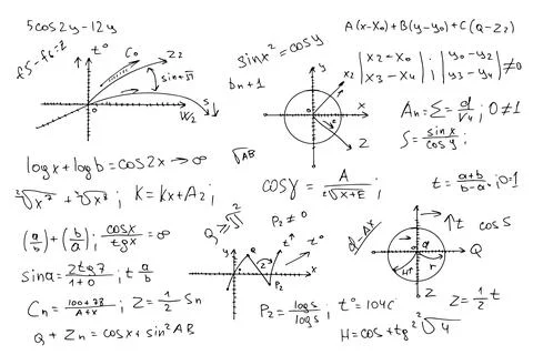 Mathematical formulas, scientific schemes. vector Stock Illustration