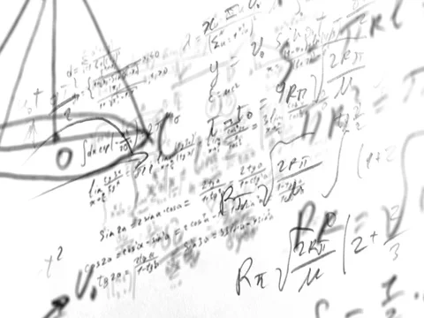 Mathematical formulas on white background with selective focus 스톡 동영상 83241853