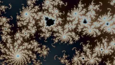 Mathematical fractal visualization zooming through intricate Mandelbrot pat.. Stock Footage 311548995