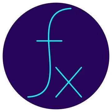 Mathematical Function Icon. Minimalistic neon outline Stock Illustration