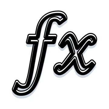 Mathematical function symbol representing algebraic calculus equation 스톡 일러스트