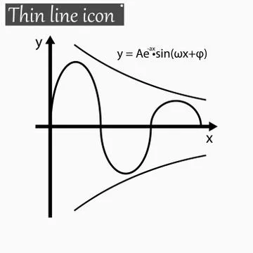 Mathematical function Vector Style Black thin line Stock Illustration