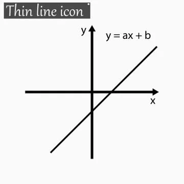 Mathematical function Vector Style Black thin line Stock Illustration
