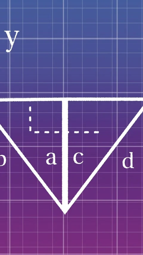 Mathematical graph and geometric shapes animation over gradient grid background Stock-Footage 323780892