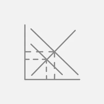 Mathematical graph line icon Stock Illustration