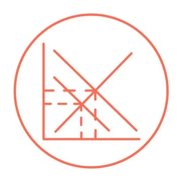 Mathematical graph line icon Stockillustratie