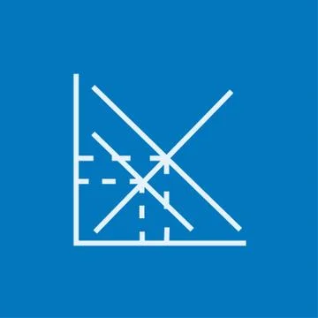 Mathematical graph line icon Stock Illustration
