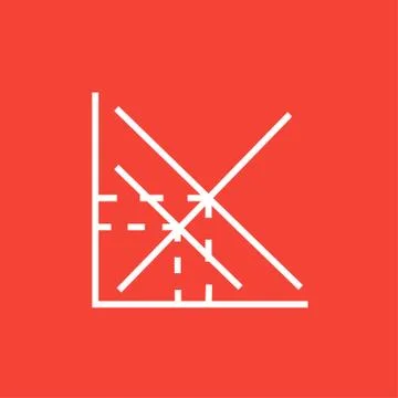 Mathematical graph line icon Stock Illustration