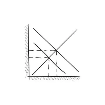 Mathematical graph sketch icon Illustrazione stock