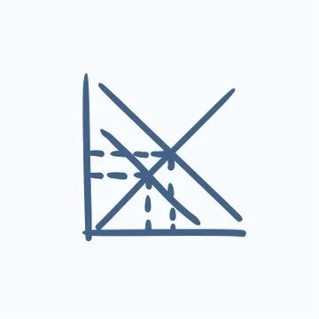 Mathematical graph sketch icon Stockillustratie