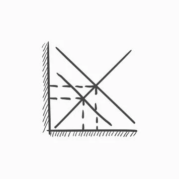 Mathematical graph sketch icon Illustrazione stock