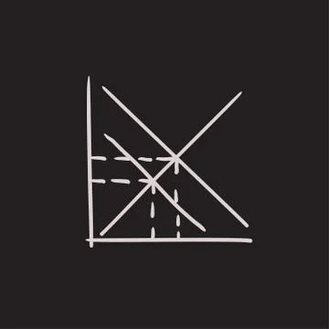 Mathematical graph sketch icon Stock Illustration