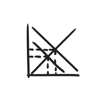 Mathematical graph sketch icon Stock Illustration