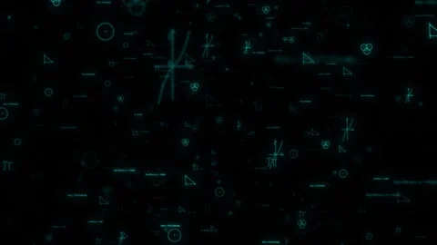 Mathematical Math Formulas blue Cybersecurity Molecular digital made of binary c Stock Footage 311885716
