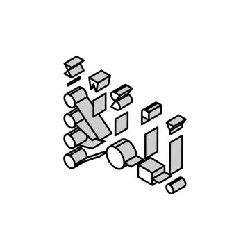 Mathematical model neural network isometric icon vector illustration Stock Illustration