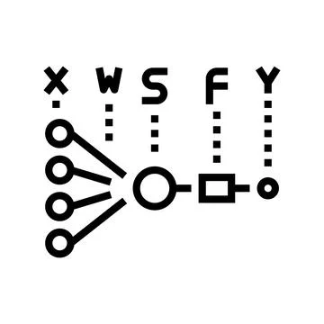 Mathematical model neural network line icon vector illustration Stock Illustration