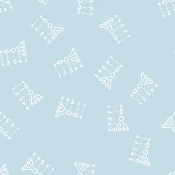 Mathematical model neural network line seamless pattern Stock Illustration