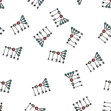 Mathematical model neural network vector seamless pattern 스톡 일러스트