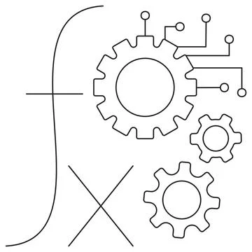 Mathematical Models icon. Simple outline black vector pictogram with thin lin イラスト素材
