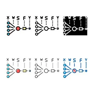 Mathematical multipack model neural network color icon vector Illustrazione stock