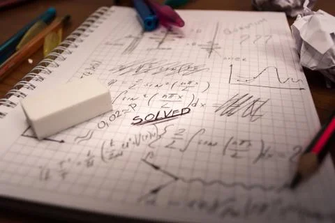 Mathematical notebook Stock Photos