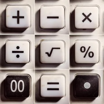 Mathematical Operations as Buttons Stock-Fotos