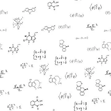 Mathematical, physical, chemical formulas and expressions. scientific Stock Illustration