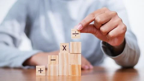 Mathematical problem solving action classroom educational visuals indoor se.. Stock Photos