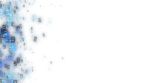 Mathematical process. The blue letters move on the left side of the screen Stock Footage 86282741