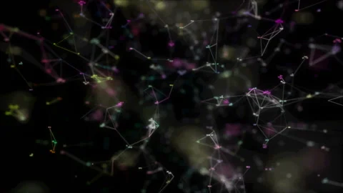 Mathematical pulsation.Abstract digital binary data nodes and connection paths Stock Footage 98373796