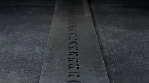 Mathematical ruler on a dark background. Movement along the numbers. 스톡 동영상 139486269