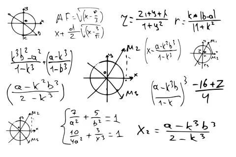 Mathematical, scientific formulas and expressions. Educational, vector Stock Illustration