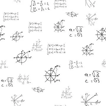 Mathematical, scientific formulas and expressions. Educational, vector seamless Stock Illustration