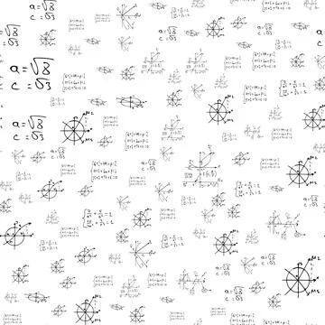 Mathematical, scientific formulas and expressions. Educational, vector seamless Stock Illustration