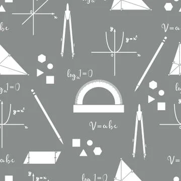 Mathematical scientific vector seamless pattern. 스톡 일러스트