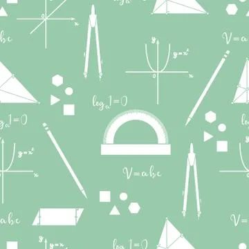 Mathematical scientific vector seamless pattern. Stock Illustration