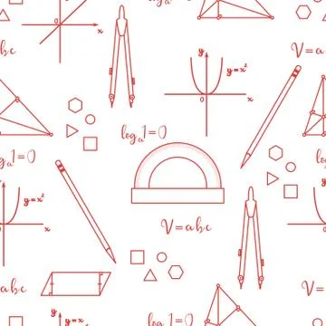 Mathematical scientific vector seamless pattern. 库存插图