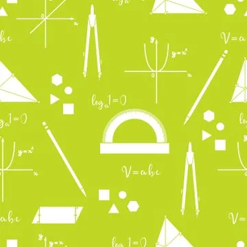 Mathematical scientific vector seamless pattern. 库存插图