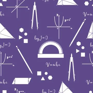 Mathematical scientific vector seamless pattern. イラスト素材