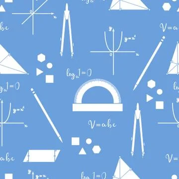 Mathematical scientific vector seamless pattern. Stock Illustration